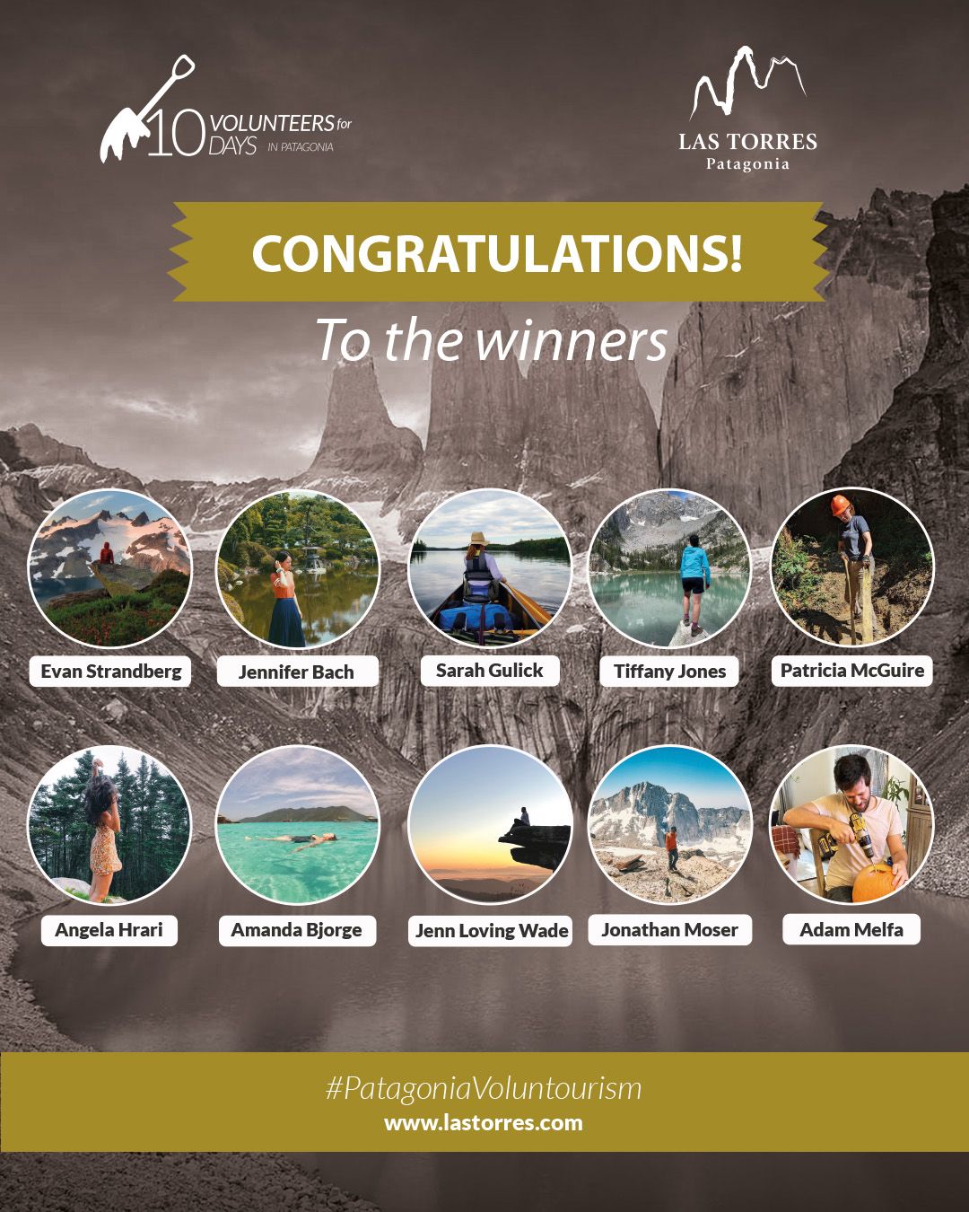 Las Torres Patagonia anuncia los ganadores de la campaña 10 Volunteers for 10 Days